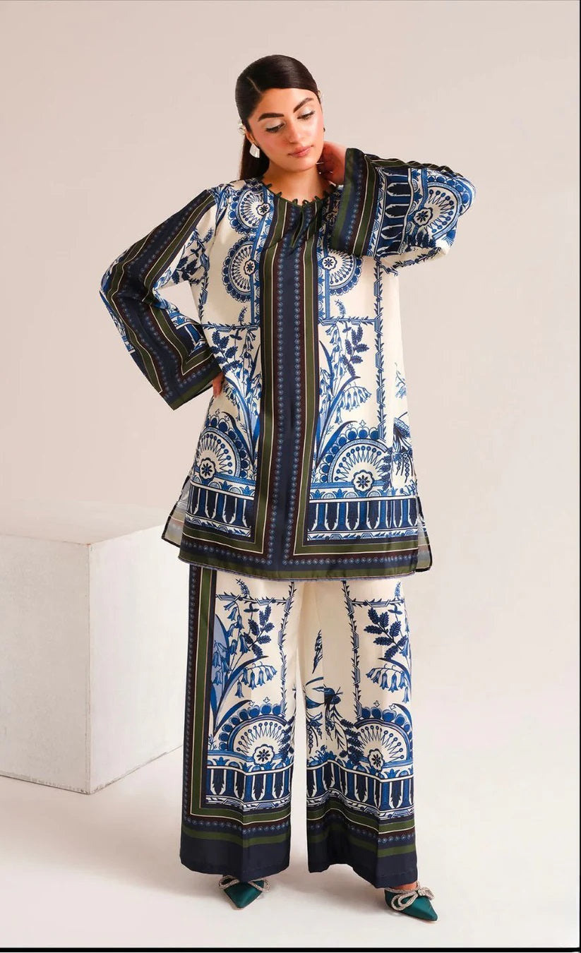 Silk Floral Plazo 2pc