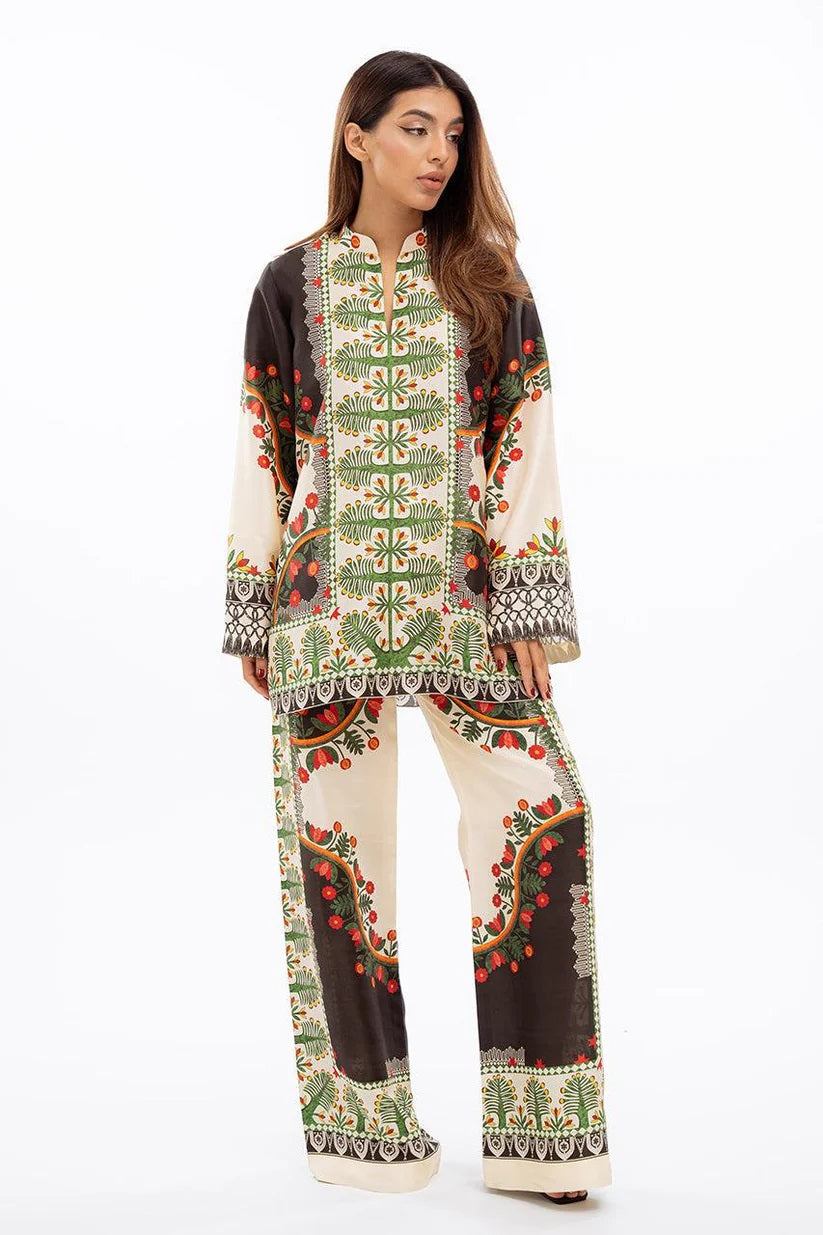 Silk Plazo digital print 2pc