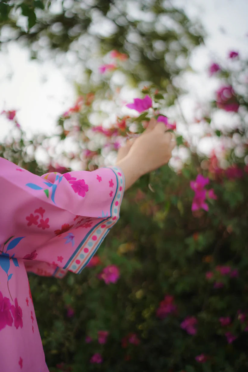 Dananeer Special Baby Pink Bloom Co ords set 2 Pieces Ready to Wear